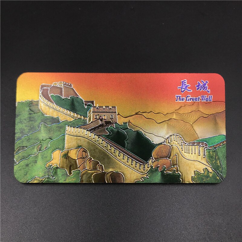 Chinese Dynasty Emperor Fridge Magnets Gold Foil Magnetic Refrigerator Paste Beijing Great Wall Peking Opera Character: Great Wall Sunset