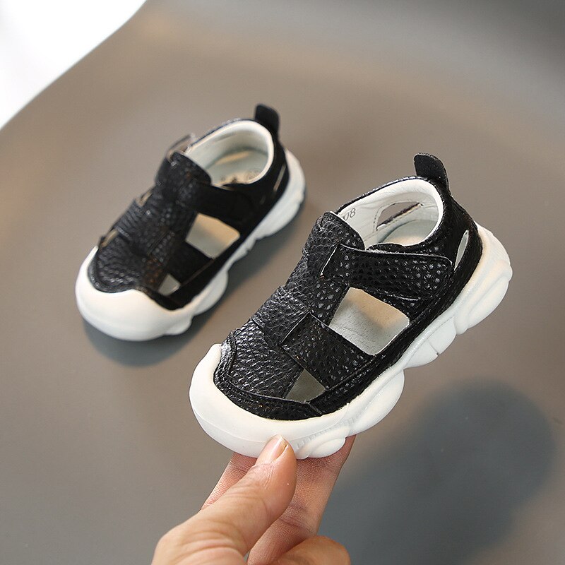 2020 del bambino Delle Ragazze Dei Ragazzi di Estate Sandali Bambini Inferiore Molle Bambini Anti-collisione Non-slip Casual Sandali Da Spiaggia Bambino del bambino del bambino Scarpe: Black / 24(Insole 15.0cm)