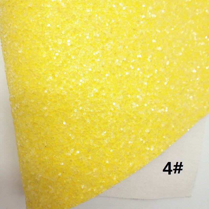 Gul chunky glitter lærred , 8 " x11 " glitter lagner, struds imiteret læder lagen, hår sløjfe og øreringe stof  xm021: 4