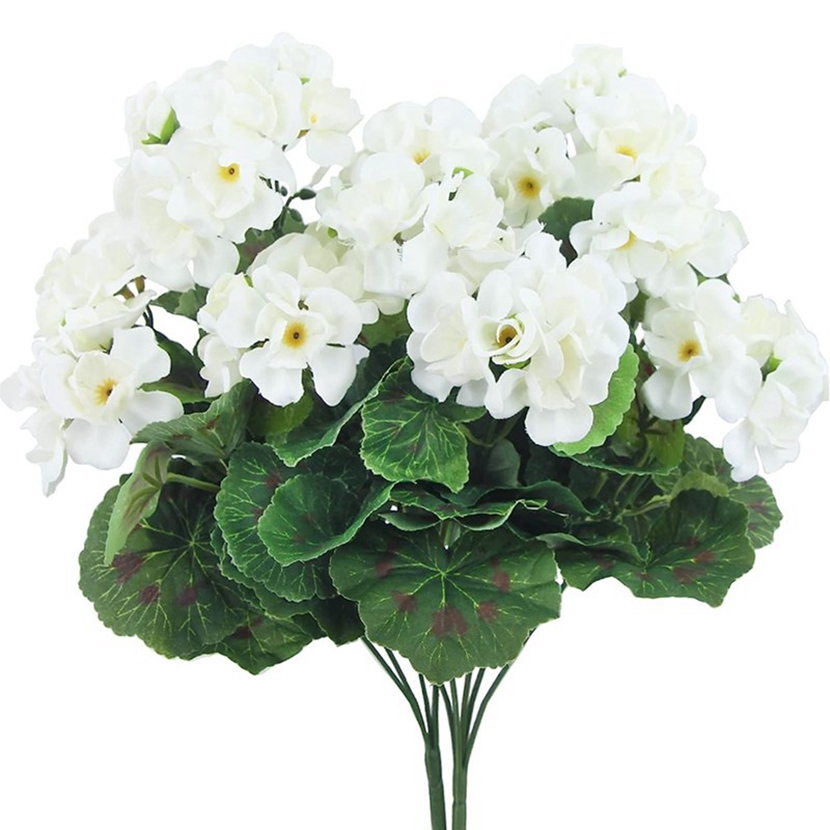 1Pc Begonia Flower Artificial Plants Wedding Background Wall Decor Home Windowsill Bonsai Christmas Garlands Vase DIY Scrapbook: WHITE