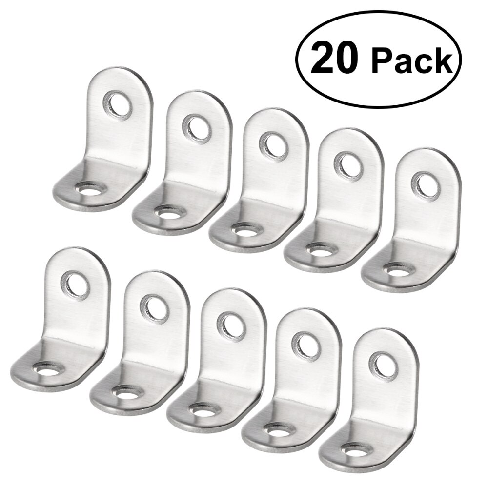 20pcs 90 Degree Angle Bracket Portable Durable Angle Bracket Silver L Shape Angle Bracket for Indoor Home Inside: Default Title