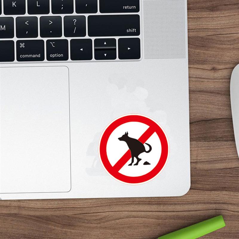 10 Sheets of No Pet Pooping Sign Stickers Funny Prohibitory Sign Pastes Waterproof Stickers