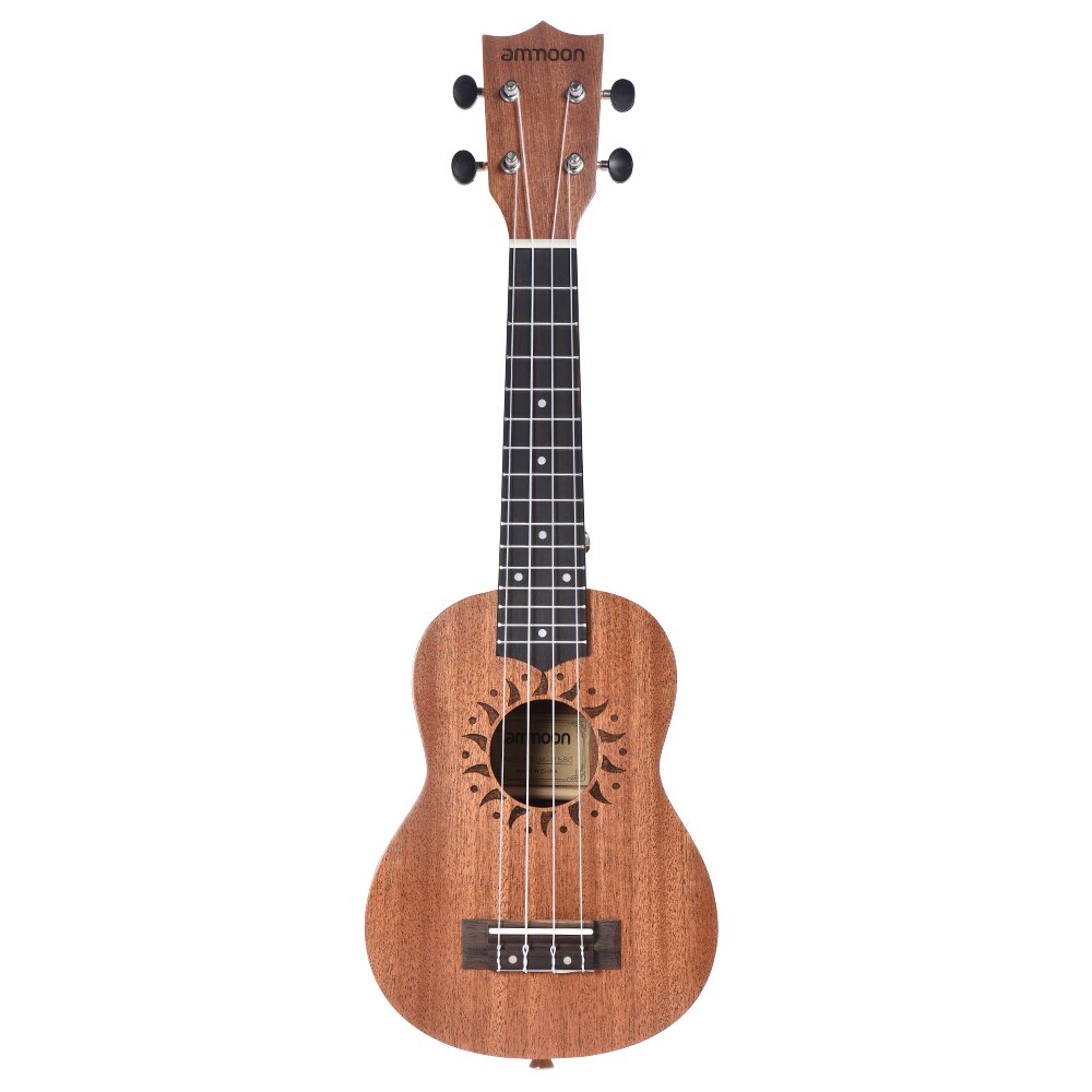 ammoon 21" Acoustic Ukulele Uke Sapele Ukelele 15 Fret 4 Strings Instrument Rosewood Semi Closed Okoume musical instruments