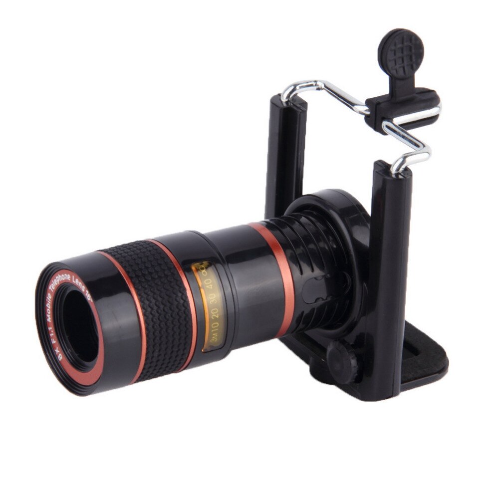Zoom Telescope 8X Zoom Optical Telephoto Telescope Camera Lens Mobile Phone Lens with Universal Holder Monocular Lens