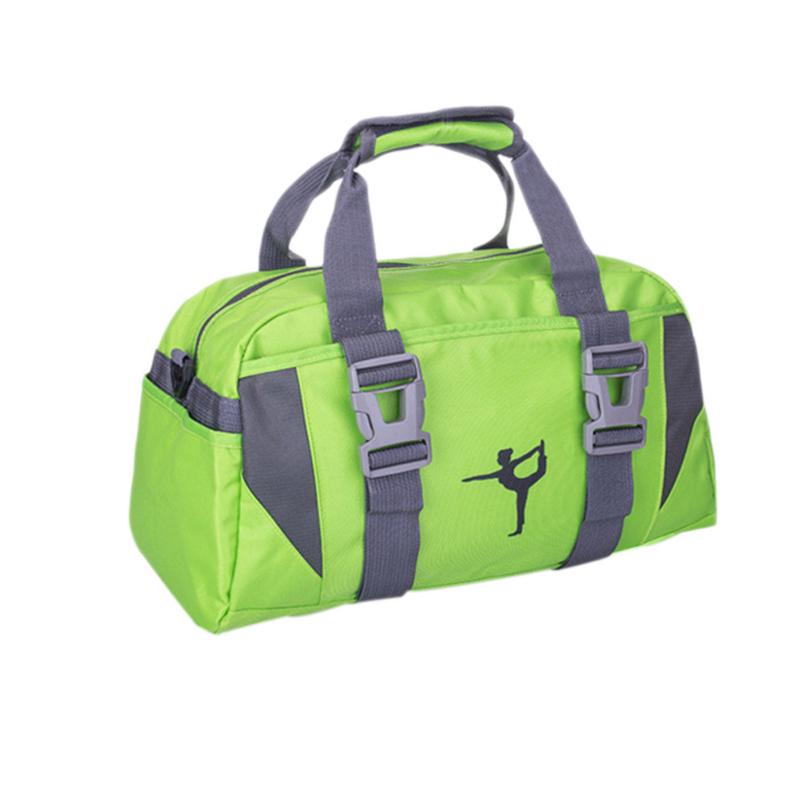 Yoga fitness taske vandtæt nylon træning skulder crossbody sport taske til kvinder fitness rejser duffel tøj gym tasker: Grøn
