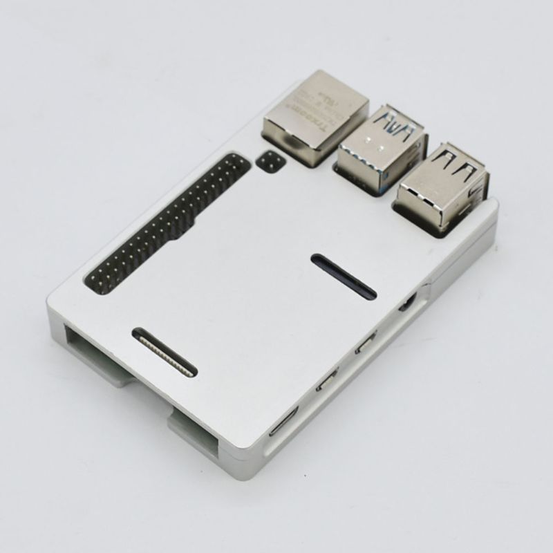 1Set Aluminum Alloy Case Ultra-thin Metal Protective Cover Shell Silver Enclosure for Raspberry Pi 4 Model B 32CB