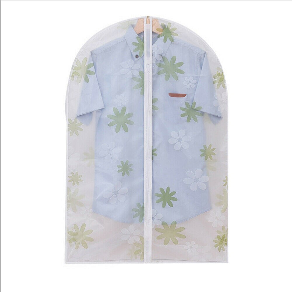 Transparent Large Hanging Suit Printed Dress Coat Garment Dust Proof Storage Zip Travel Carrier Bag Clothes Cover Hanger Protect: B / S