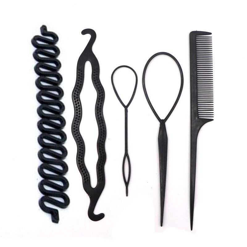Vrouwen Haar Accessoires Elastische Haarbanden Haar Vlechten Braider Tool Styling Donut Knot Loop Pull Haarspelden Barrette Clips: Style 19