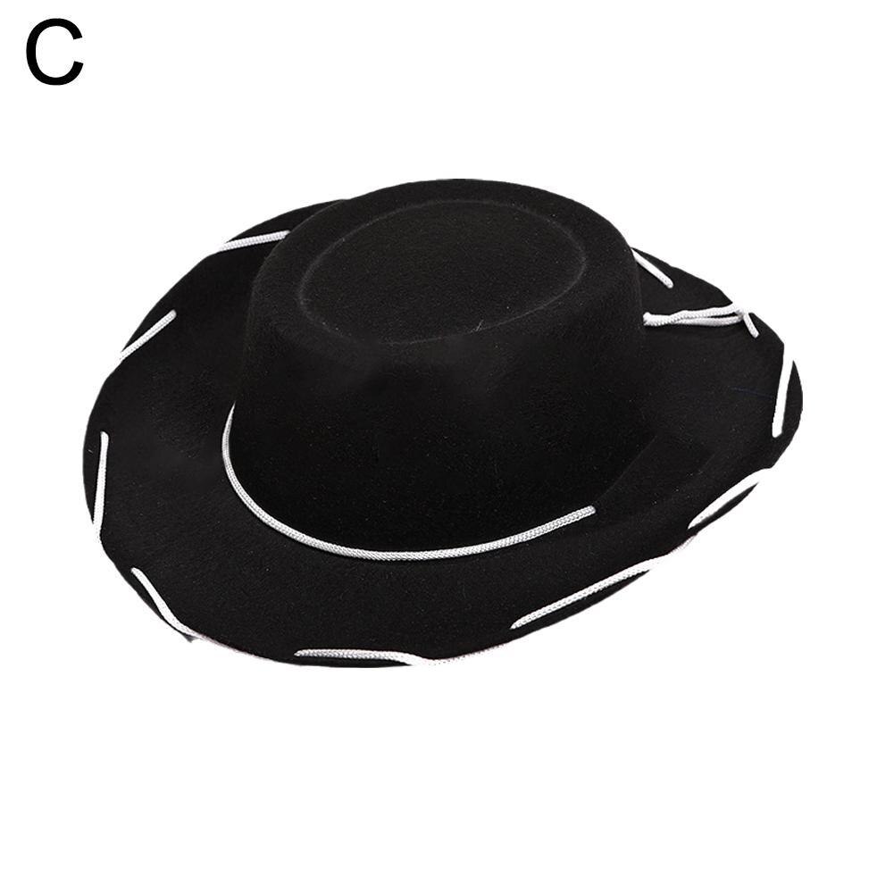 Cowboy Hat Women Men Western Drawstring Non-woven Fabric Cowboy Hats For Gentleman Lady Children Kids Cap Christmas: C