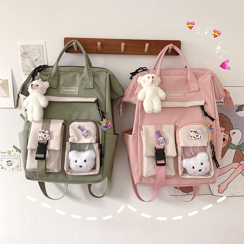 Preppy Purple Backpack Women Waterproof Candy Colors Backpacks Fancy High School Bags for Teenage Girl Cute Travel Rucksack
