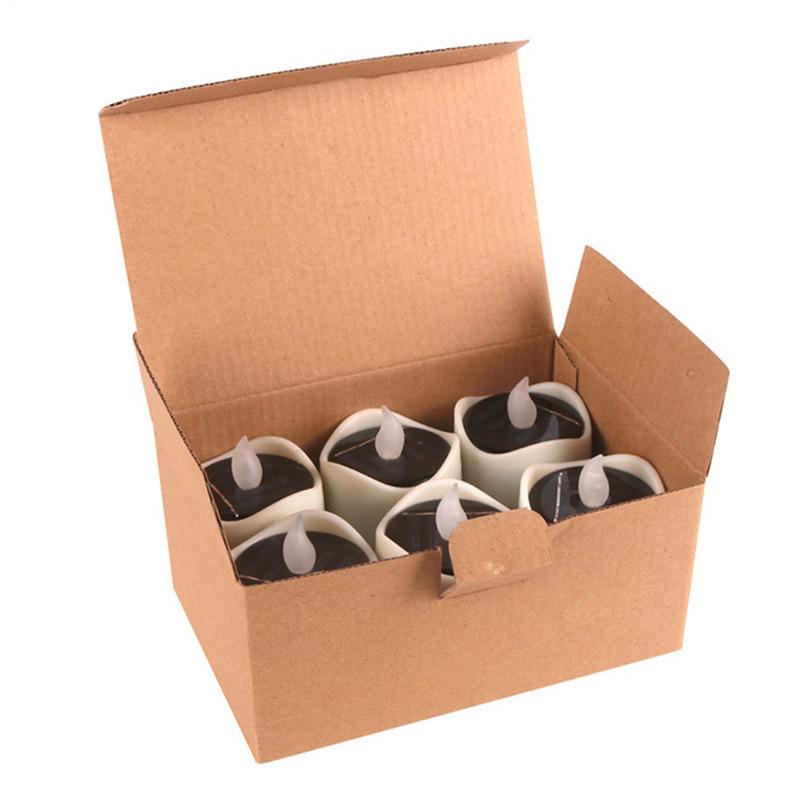 Velas alimentadas por energía Solar 6X velas sin llama para exteriores con Sensor de luz luces de té impermeables para linterna jardín Camping hogar