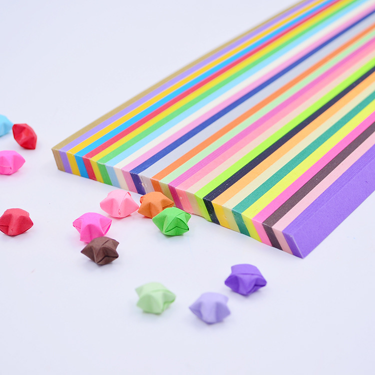 Tiras para hacer papeles para manualidades con estrellas, 1030 Uds., estrellas de la suerte, origami para niños, papel original artesanal DIY, 27 colores