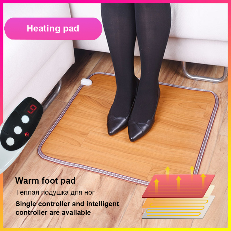 Læderopvarmning fodmåtte varmere elektriske opvarmningspuder fødder benvarmer tæppe termostat opvarmningsværktøj hjemmekontor 3 størrelser