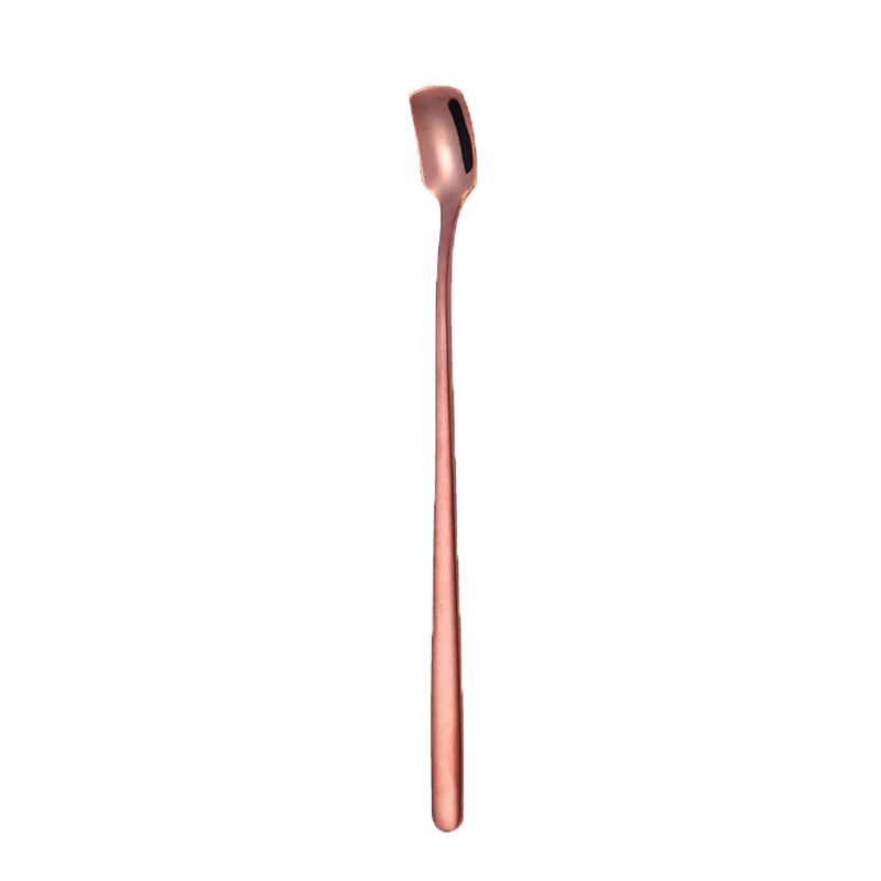 304 rostfrei Stahl Kuppel Nachtisch Löffel bunt lang handhaben Bar Platz Scoop Honig Kaffee Aufsehen Becher Dekor Geschirr 17cm lang: Rose Gold