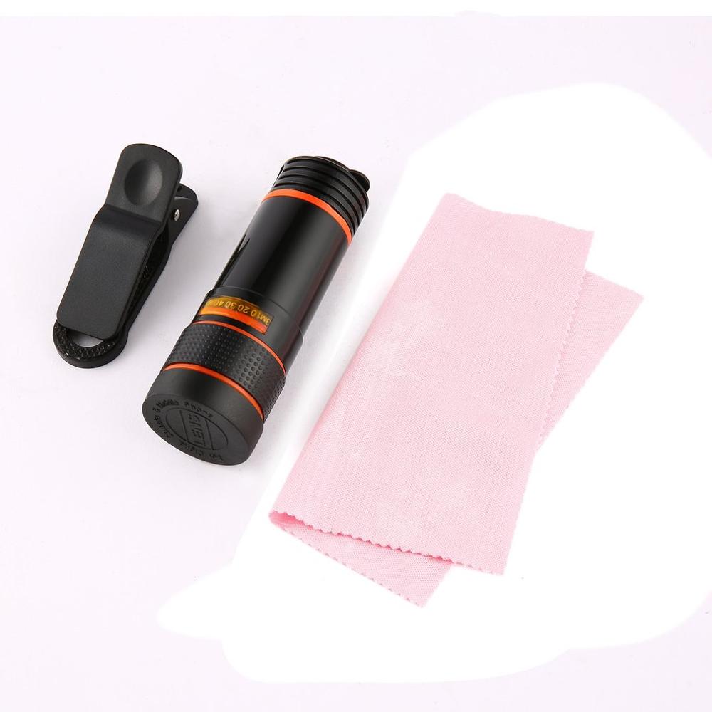 8X 12X Universal Zoom Lens Telephoto Lens Zoom Effect High-definition Lens Long Focus Monocular Phone Telescope for Mobile Phone: 3-1000m(12x)