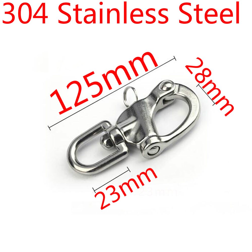 304 Stainless Steel Swivel Shackle Quick Release Boat Anchor Chain Eye Snap Hook Hardware Accessory Kit 15/ 10/5pcs