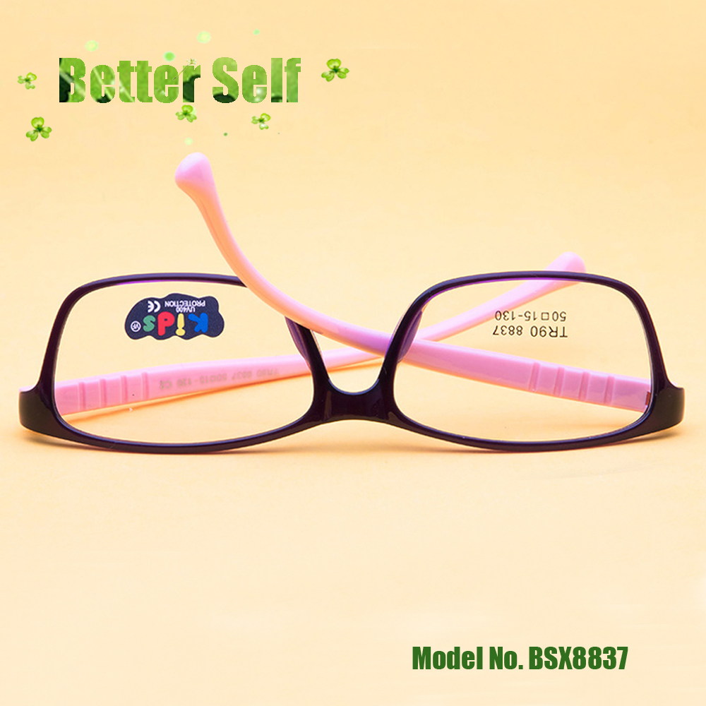 Børne briller bsx 8837 pige drenge fuld rim stel studerende kan udstyre nærsynethed linse  tr90 briller behagelig silikone næsepude