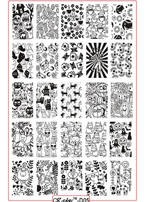 Plaques d'estampillage d'ongle KADOU/zjoies polonais de noël pour les pochoirs de manucure 14.5*9.5 Konad timbre estampillage modèle de manucure: 05