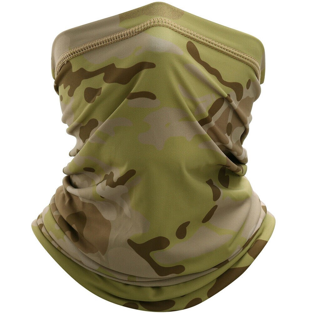 Cycling Face Bandana Outdoor Sports Women Men Headband Face Mask Neck Warmer Triangle Ice Silk Cool Scarf: camouflage color 3