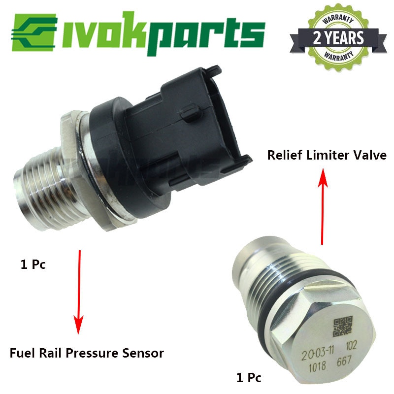 Repair Kit Set ( Fuel Rail Pressure Sensor + Relief Limiter Valve ) For NISSAN Primastar RENAULT Mascott Master 1110010018 0281