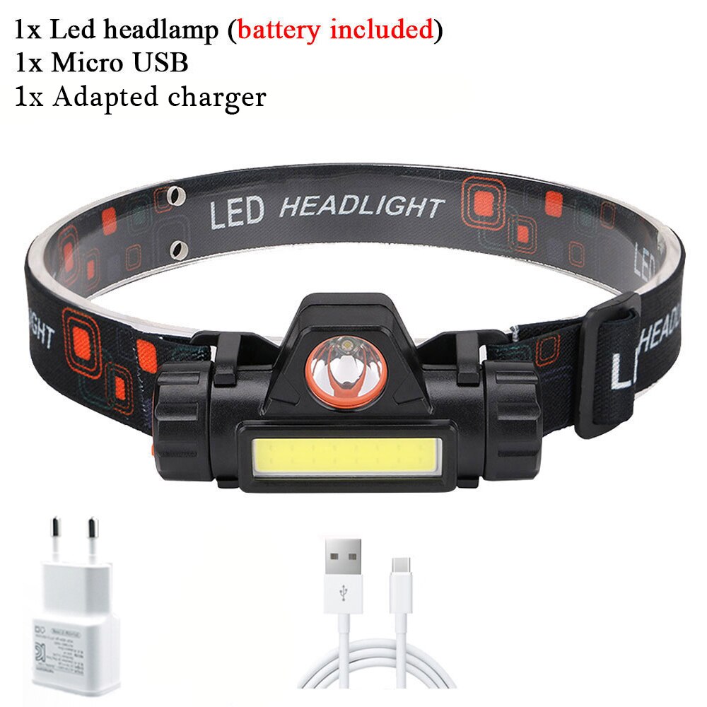 ZHIYU Tragbare Mini Taschenlampe Q5 + Kolben LED Scheinwerfer hoch Energie Gebaut-in 18650 Batterie draussen Camping Scheinwerfer Stufenlose dimmen: Paket C