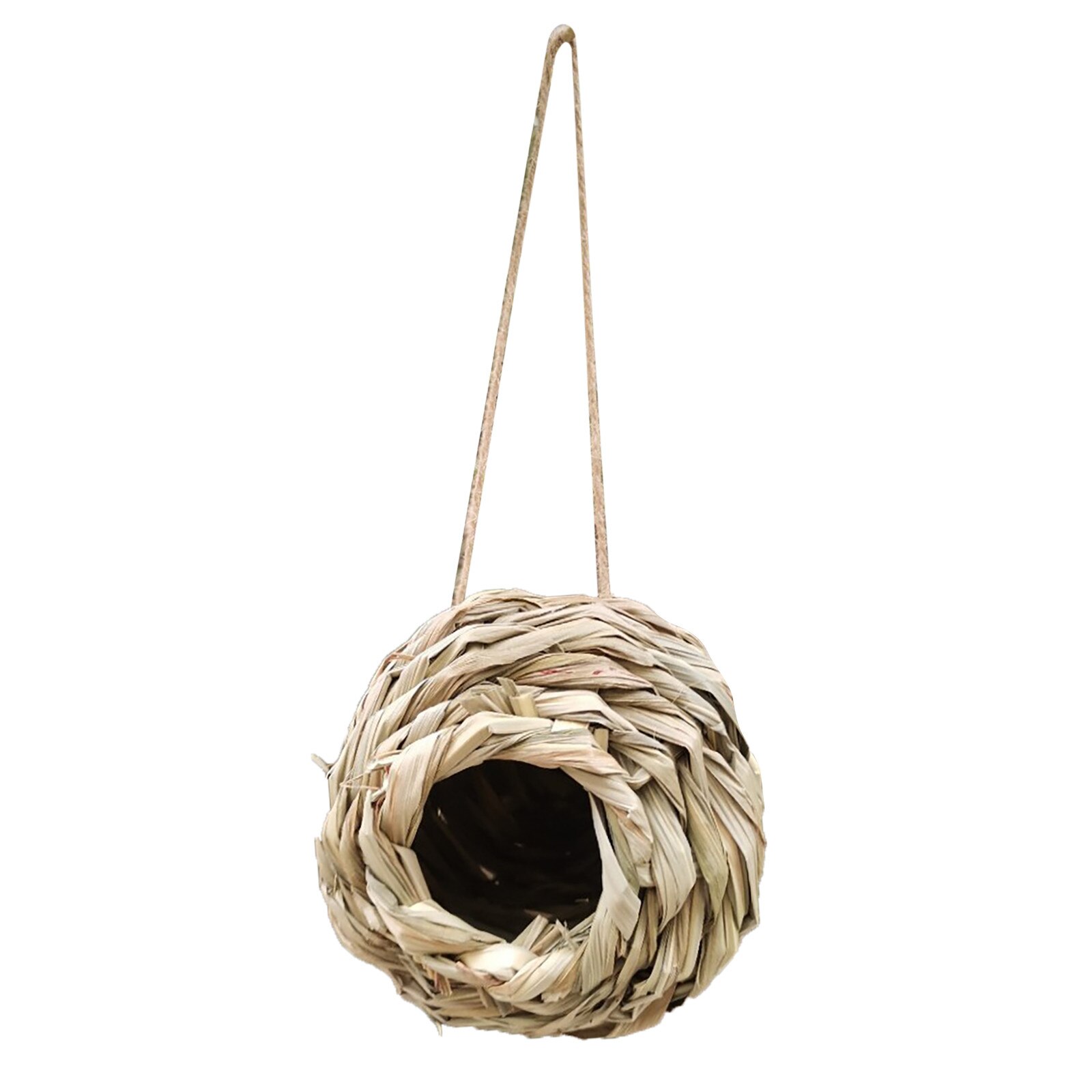 Birds Nest Bird Cage Natural Grass Cage Bird House Outdoor Decorative Weaved Hanging Parrot Nest Houses Pet Bedroom For Garden: E