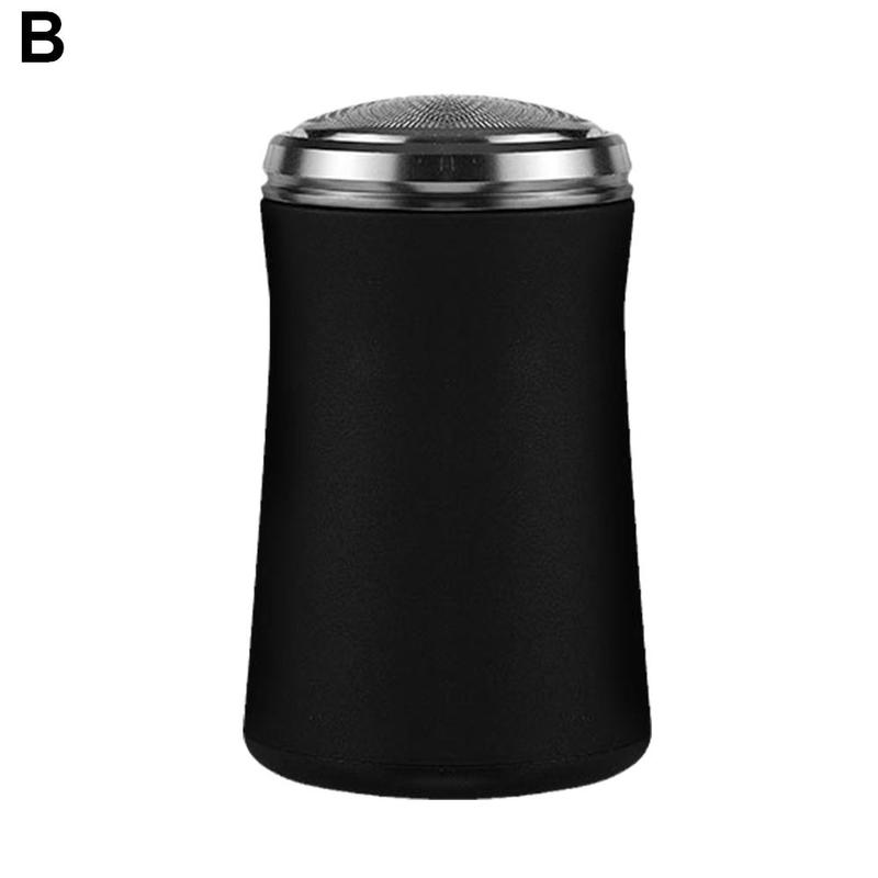 Mini lavável barbeador elétrico portátil 2 cabeça de barbear aparador barba recarregável máquina de barbear máquina viagem ferramenta: Preto