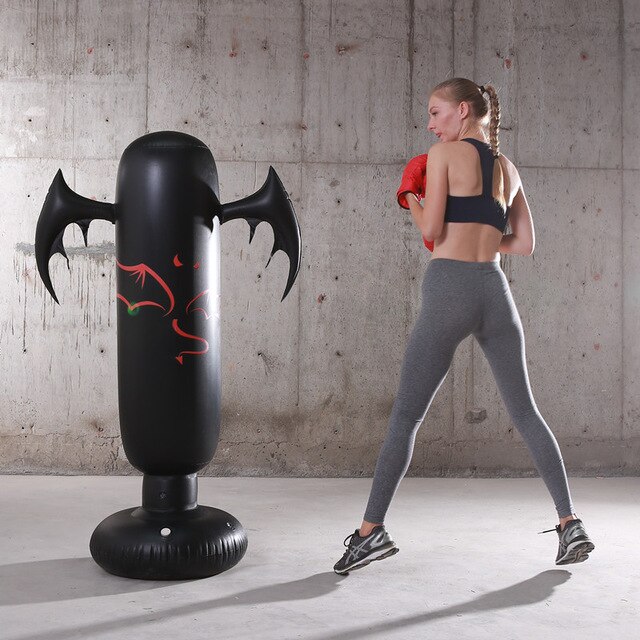 Inflatable Stress Punching Tower Bag Boxing Standing Water Base Training Fitness Pressure Relief Bounce Back Sandbag 1.6M: 1.6m bat