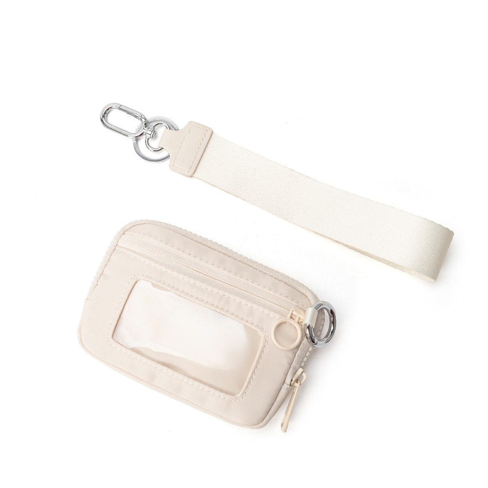 Nylon-kartenhalter zum aufhängen, Mini-tragetasche, kleine quadratische geldbörse, multifunktional, wasserdicht, mehrfachkarten-geldbörse, herren-/damen-portemonnaie: Klar