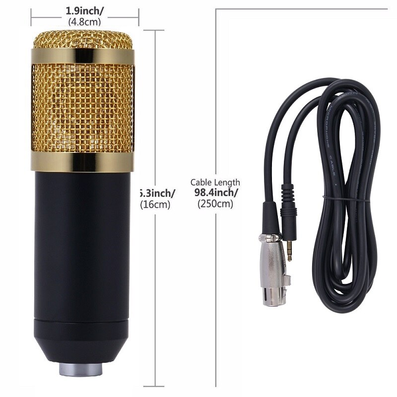 COOL DIER BM800 Condenser Microphone Mikrofon Condenser Sound Recording MIC With Shock Mount For Radio Braodcasting
