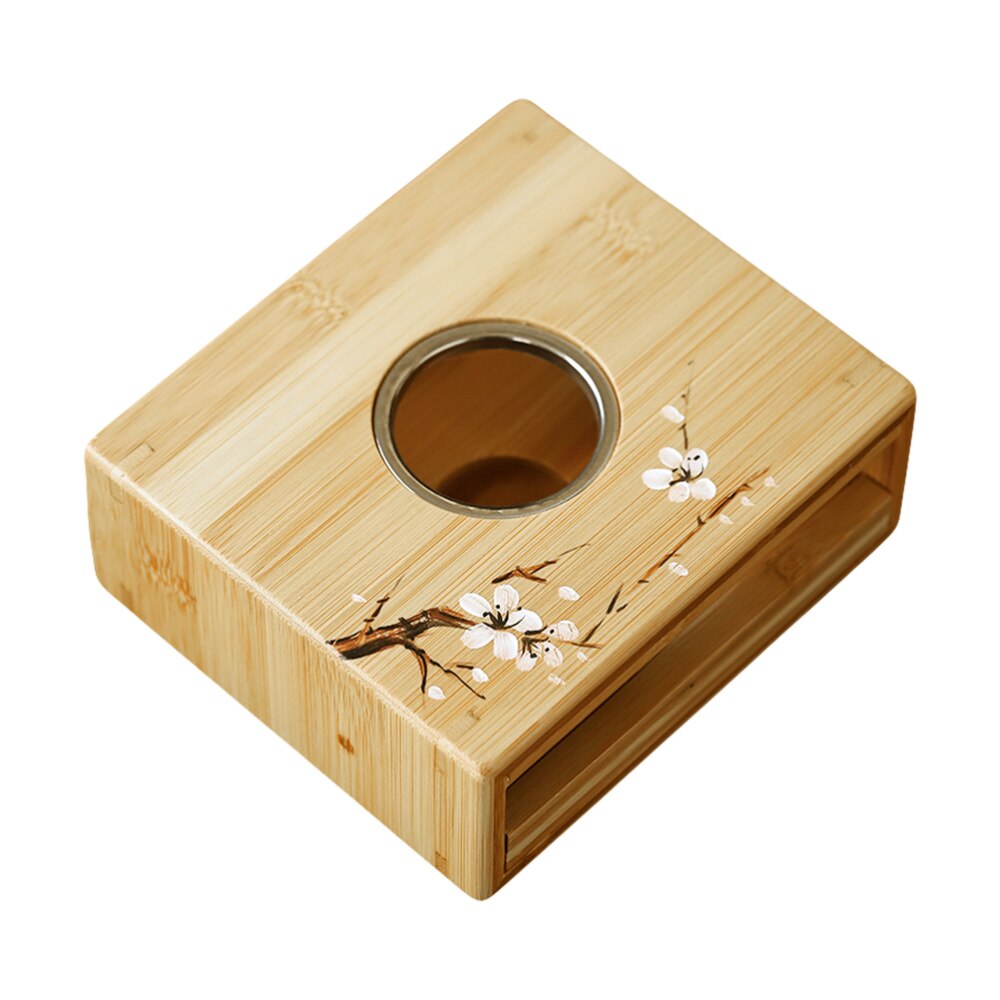 Bamboe Theepot Warmer Praktische Theepot Kachel Thee Verwarmde Basis (Kaars)