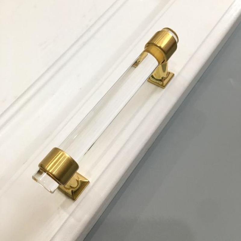 Modern akryl dörr dra knopp låda skåp skåp kökshandtag låda knoppar hårdvara guld garderob hanterar möbler