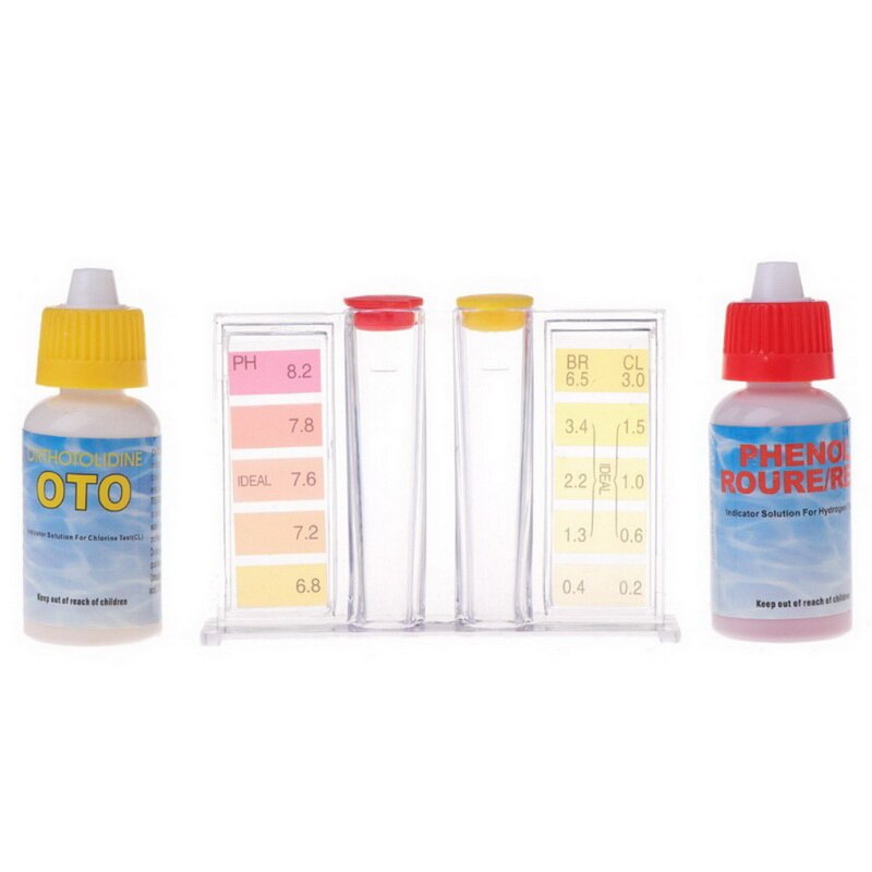 Practical Tools Water Test Kit Portable Reagent Home PH Chlorine Testing Swimming Pool Hydrotool Hydroponics Aquarium: 1 set