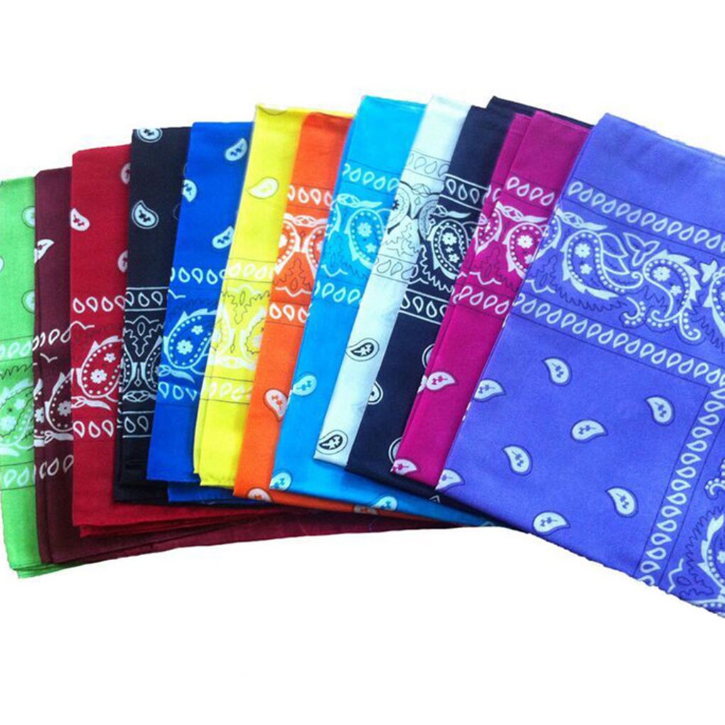 Hip Hop Cotton Bandana Square Scarf 54cm*54cm Black Red Paisley Headband Printed For Women/Men/Boys/Girls
