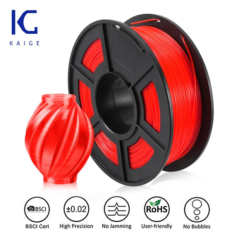 PETG 1kg 1,75 MM Schwarz 3D Drucker Filament пластик 1 кг Gute säure und Alkali widerstand Stabile druck größe: PETG-rot