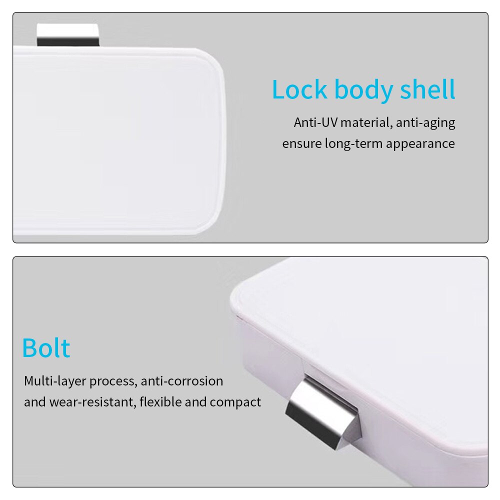 Intelligent BT App Drawer Lock Adhesive BT Lock Filing Cabinet Wardrobe Desk Letter Box Lock White Electronic Drawer Lock