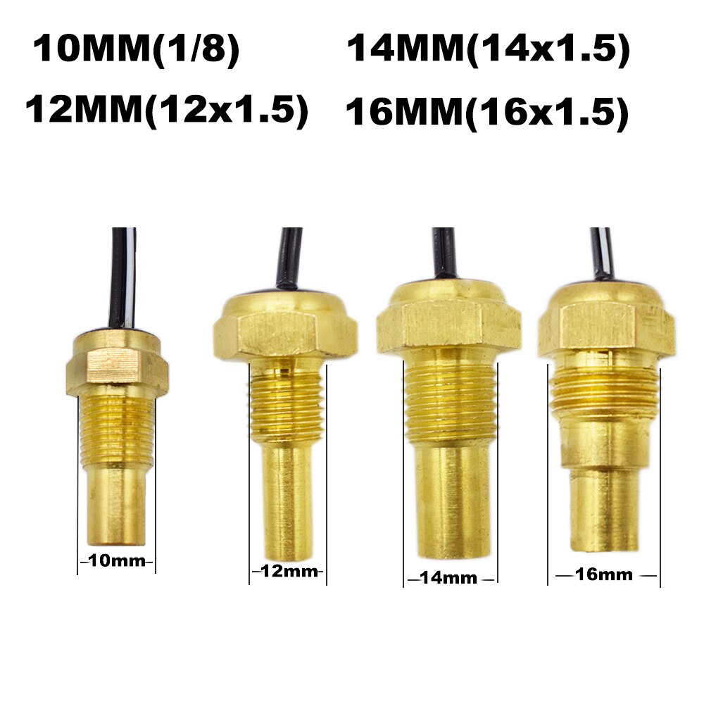 Universal 12V/24V Car Auto Truck Digital Water Temperature Sensor Sender 50K Head Plug 10MM 12MM 14MM 16MM Temp ElectricGauge