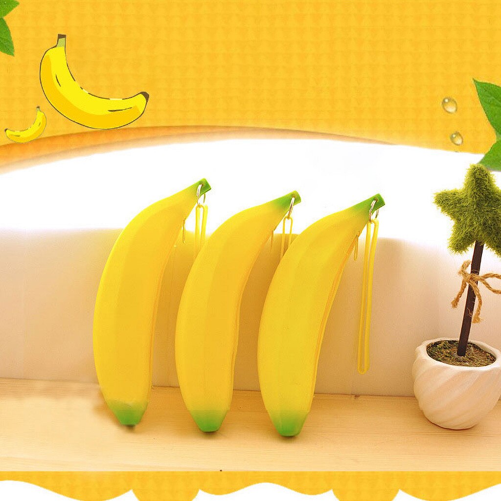 Nette Student Brieftasche frauen Wasserdichte Silikon Banana Form Hand Halten Geldbörse Cartoon Mädchen Brieftasche Mit Zipper # LR1