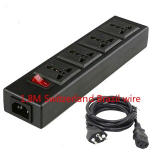 Black 250v 10a 4 jack Multifunction Universal power adaptor outlet PDU strip wiring board extension socket power cord converter