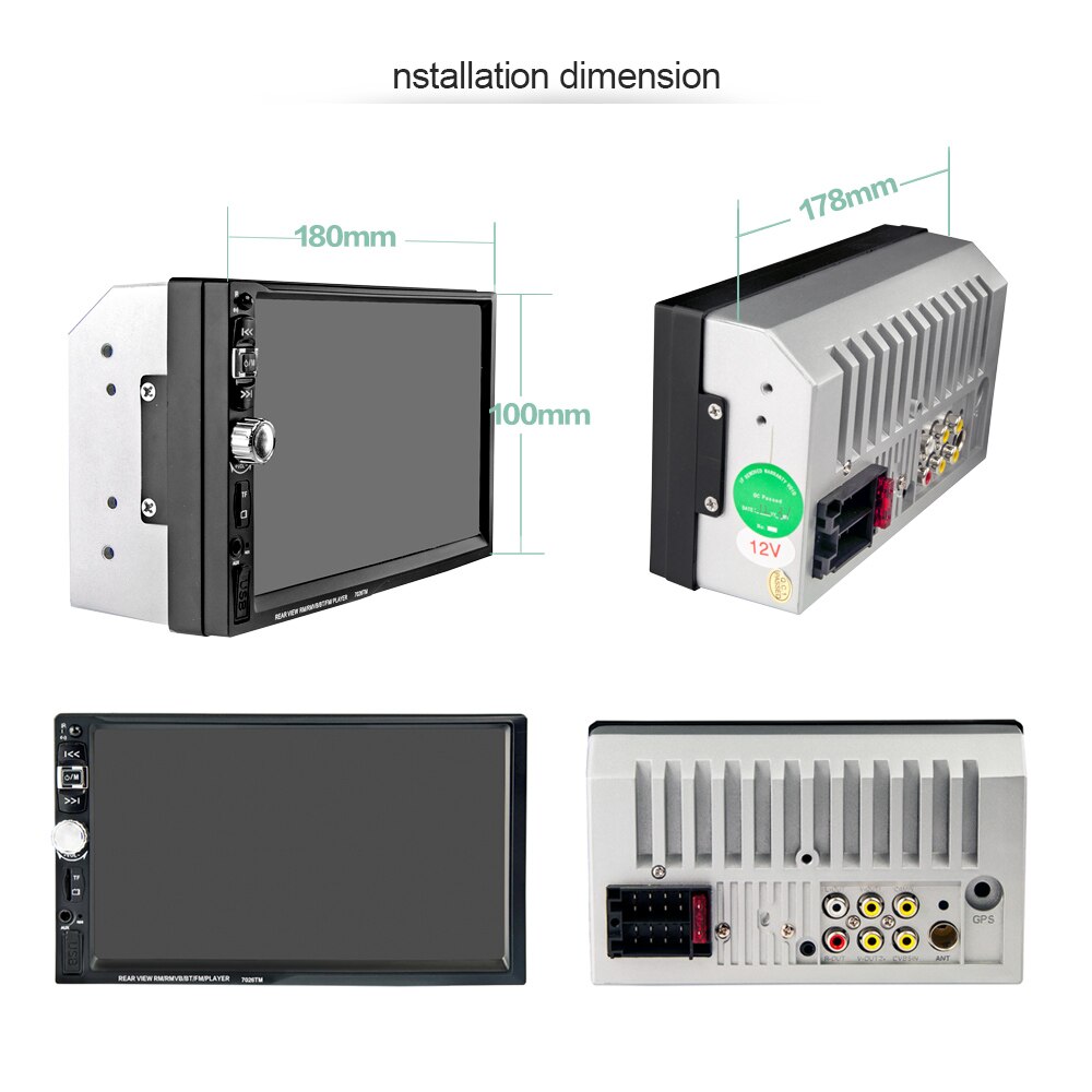 2 Din Touch Screen USB With Camera Mirror For Android Phone 7 Inch Mirror Link Screen MP5 Player Car Radio Bluetooth 9 Languages