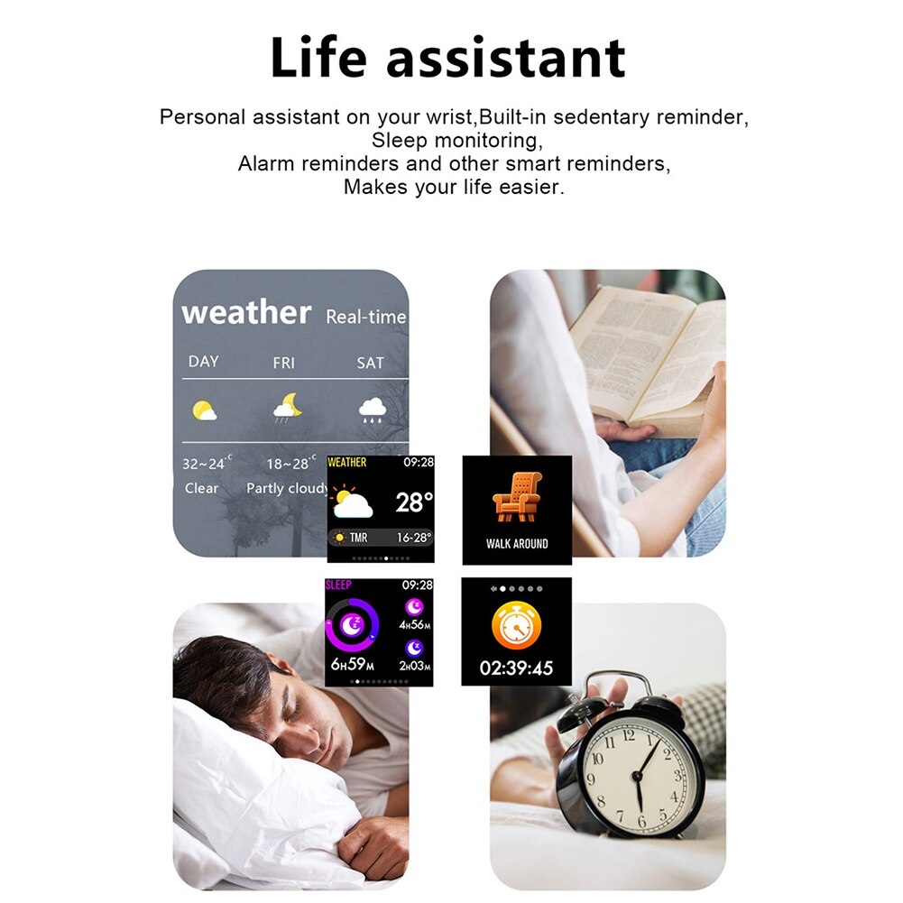 Land 1 1.3Inch Full Touch Screen IP68 Waterproof Bluetooth Sports Smart Watch Heart Rate Monitoring Multifunctional Waterproof