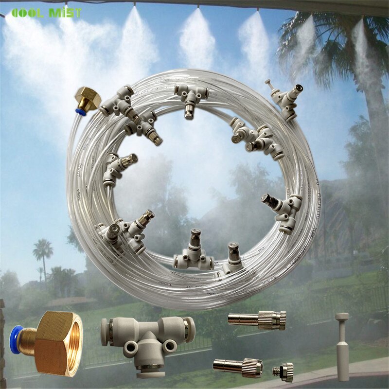 S390 Sprinkler 6M-18M beschlagen kits nebel nebel düsen wasser sprayer für terrasse pflanzen pavillon im freien garten beschlagen kühlsystem