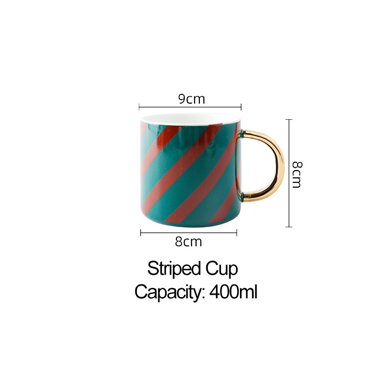 Juego de platos y cuencos de cerámica para Navidad, taza de café, cocina, fruta, ensalada, sushi, plato de postre, juego de vajilla, bandejas decorativas: green cup