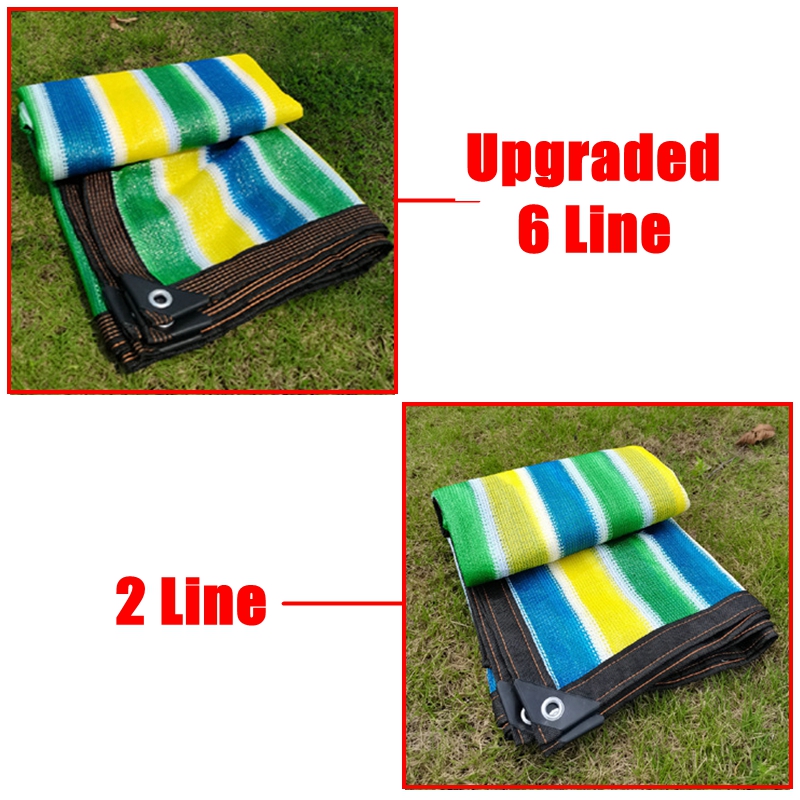 Farbiges Streifen-HDPE-Sonnenschutznetz, Balkon, Dachhimmel, Garten, Sonnenschutz, draussen, Garagen, Segel, Markise, Pflanzen, Abdeckung, Schuppen, Zaun, Netz: 1,45*2 / Gelb