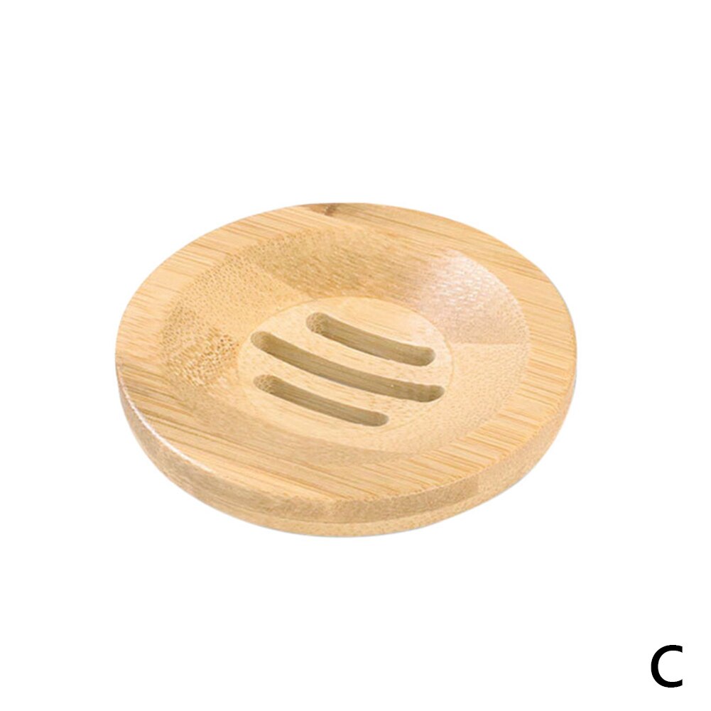 Natural Bamboo Wood Soap Dish Rack Storage Box Case Container Holder Bath Shower Soap Plate Tray Rack Bathroom Accessories: C