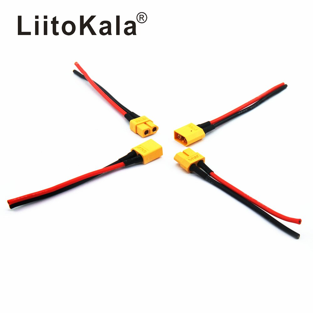 Paire De Connecteurs XT60 Avec Câble Silicone 14 AWG - Mâle Et Femelle, Pour Batteries LiPo RC/drones