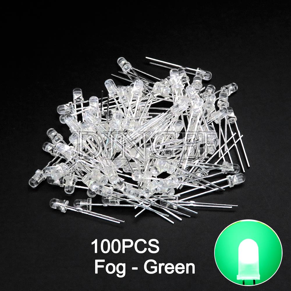 100PCS 3mm 5mm LED Diode F3 F5 Assorted Kit White Green Red Blue Yellow Orange Pink White DIY Light Emitting LED Diode Connector