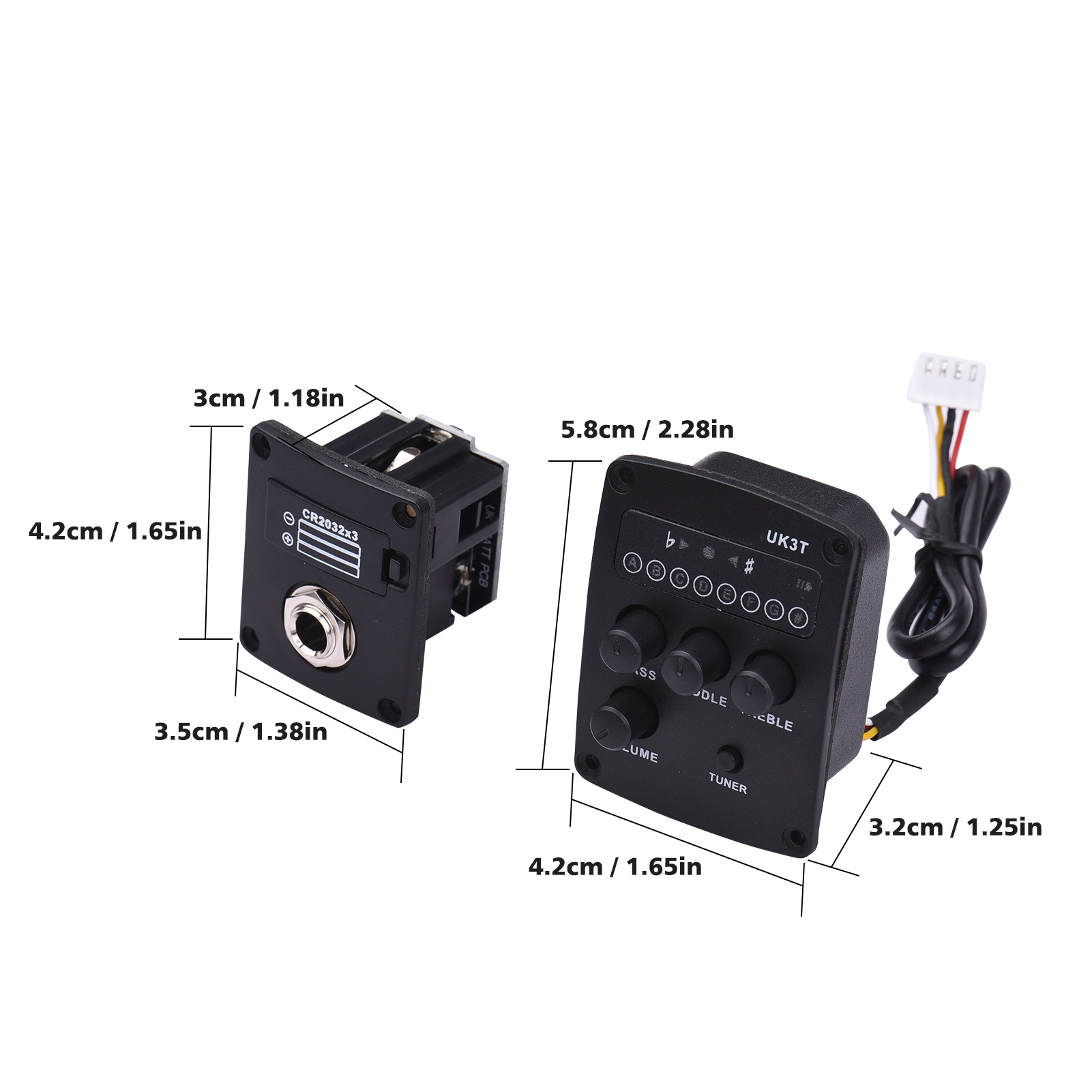 Muslady – amplificateur préampli 3 bandes pour Ukulele Peizo, système de réglage de l&#39;égaliseur EQ