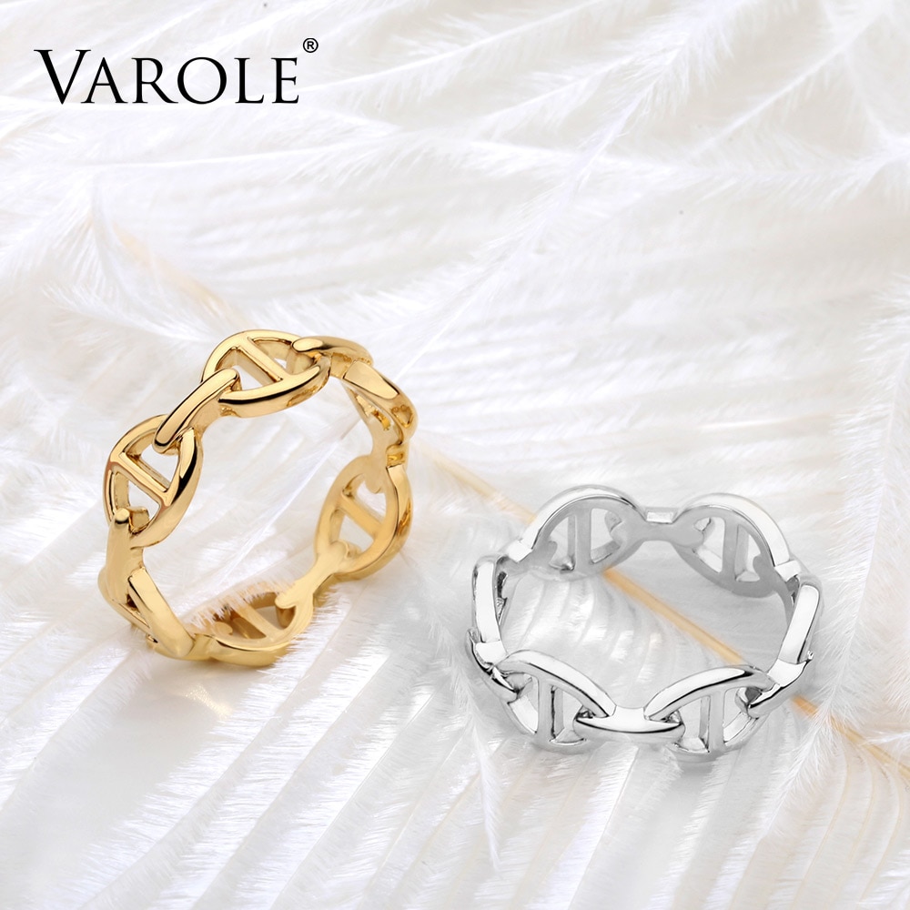 Varole coreano oco cobre ouro cor anel de casamento para as mulheres moda anéis de noivado jóias anillos mujer anel