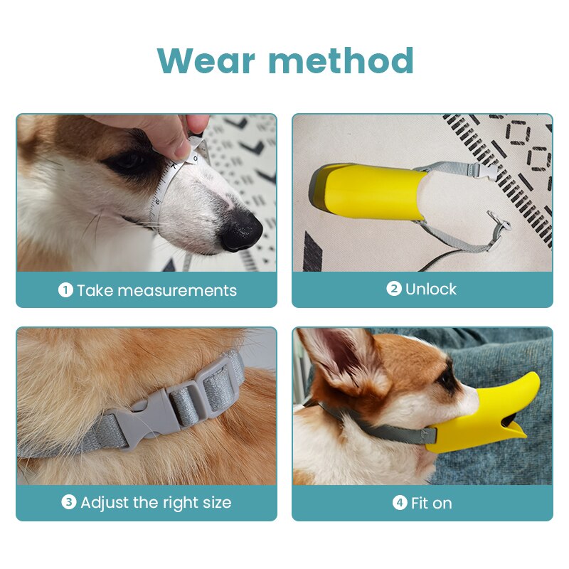 Adjusting Pet Dog Muzzle Silicone Duck Mouth Mask Muzzle Bark Bite Stop Small Dog Anti-bite Masks Pets Decoration